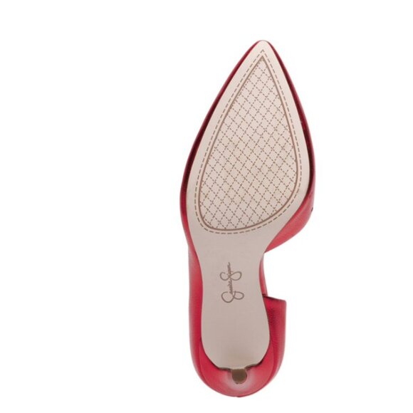 New Jessica Simpson Slip On Pointy Toe Stiletto Heel d'Orsay Pumps Red - Picture 4 of 7